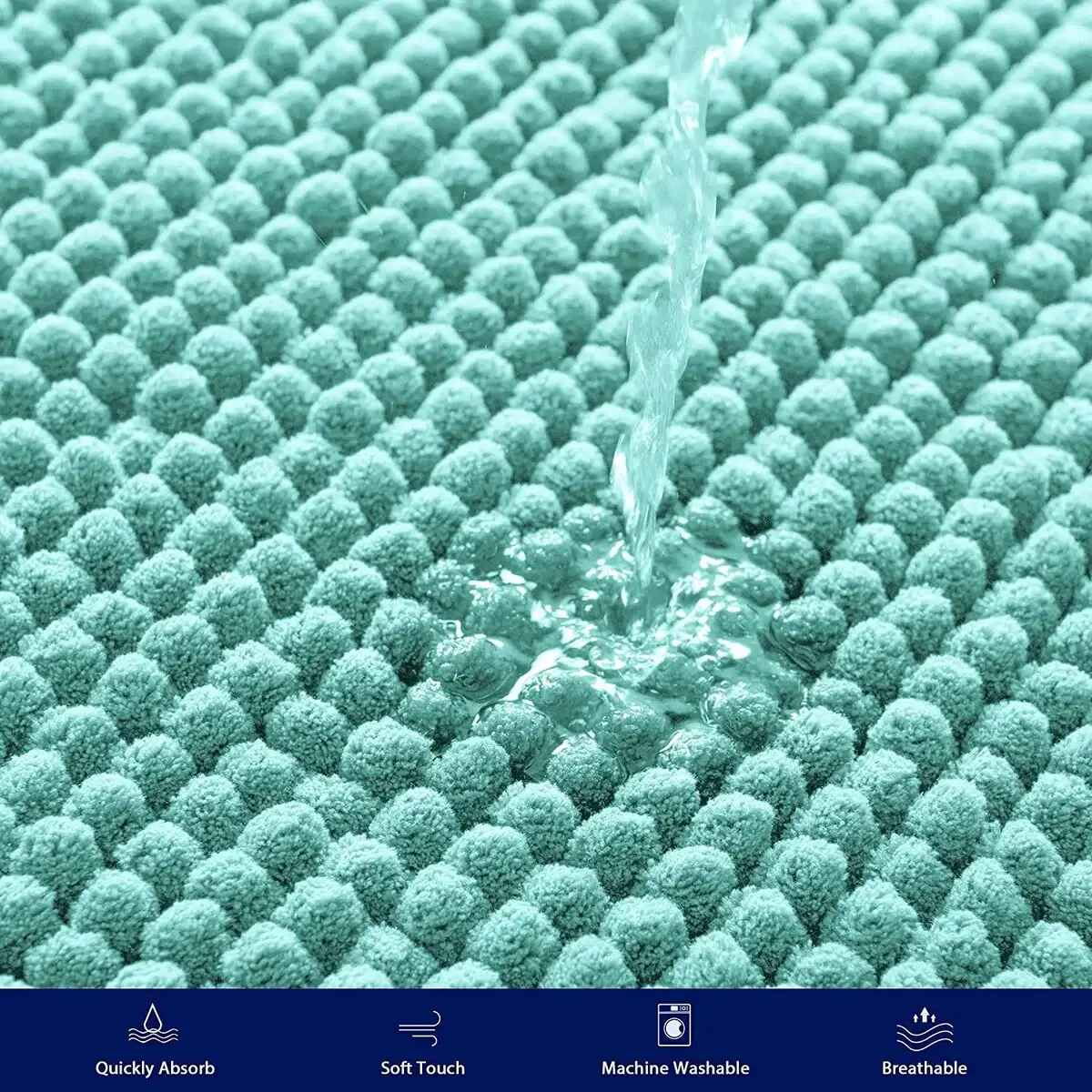 Subrtex Luxury Chenille Bath Rugs Soft Bathroom Mats