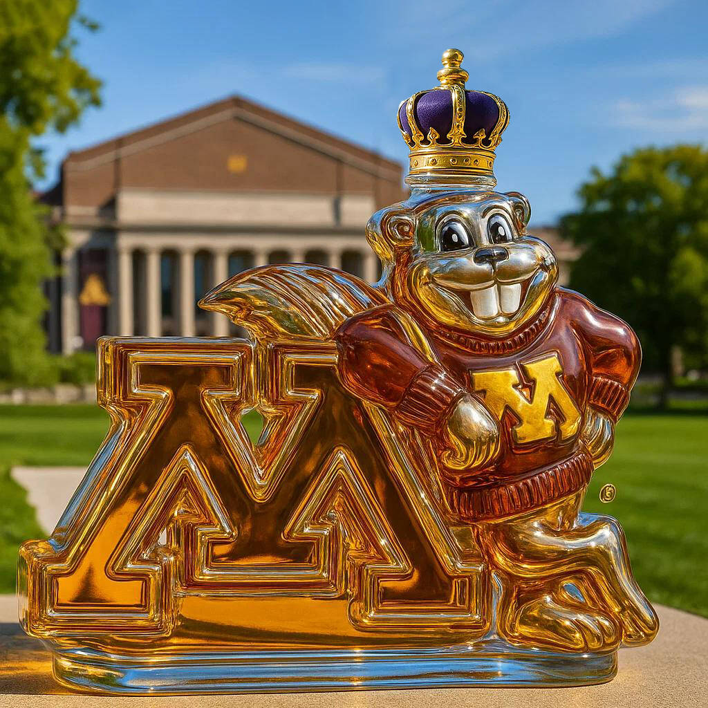 University of Minnesota Golden Gophers Whisky Bottle