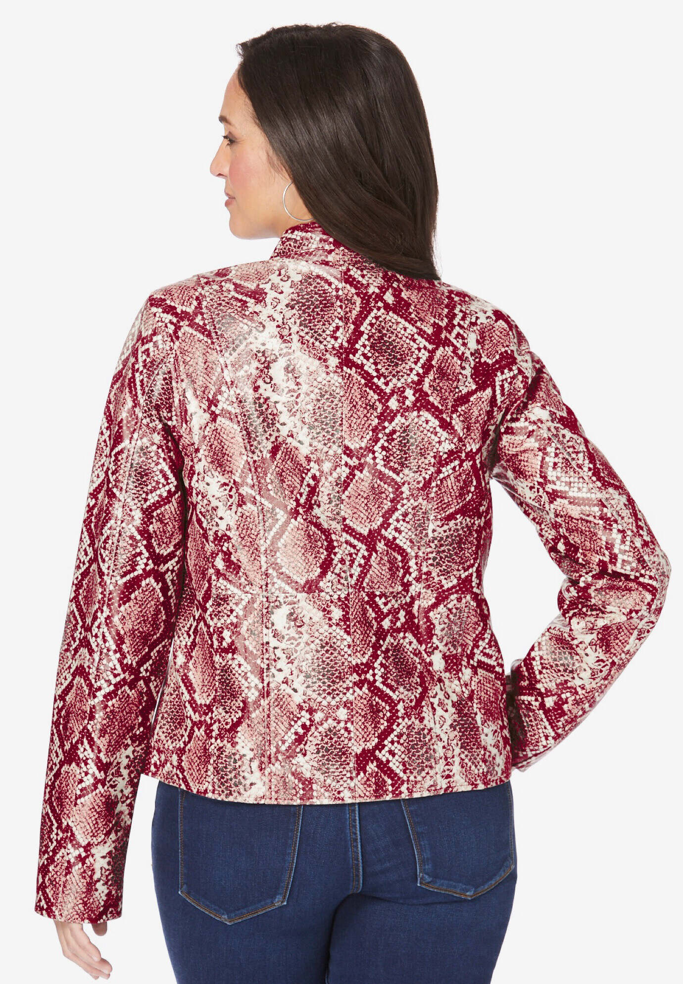 Zip Front Leather Jacket