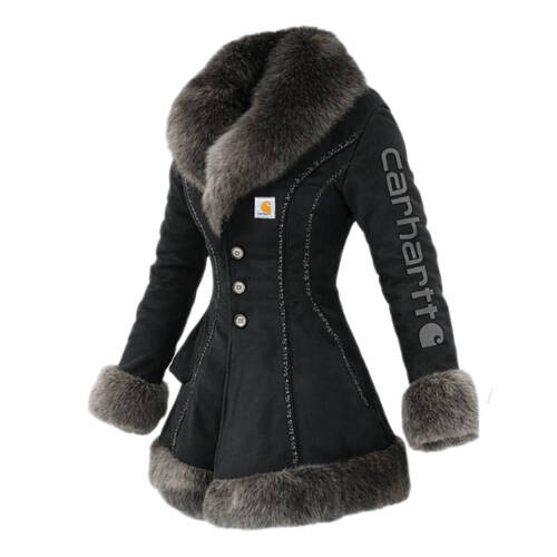 Women's Retro Mid-Length Fur Collar A-Line Coat