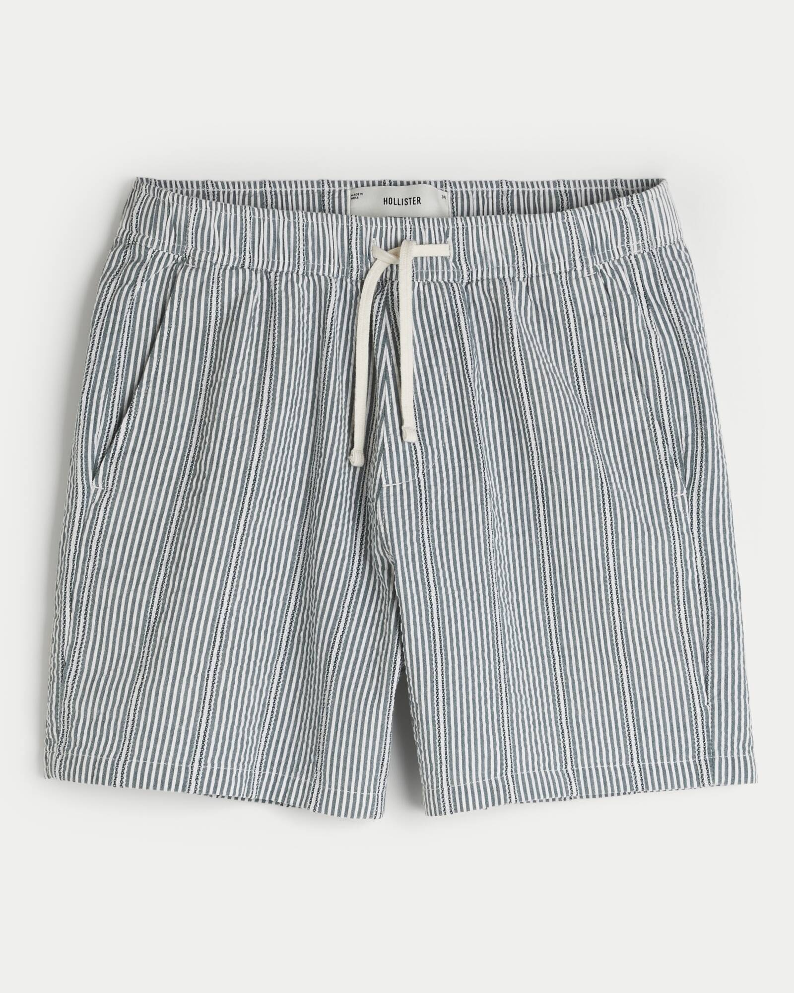 Mid-Thigh Linen-Blend Pull-On Shorts