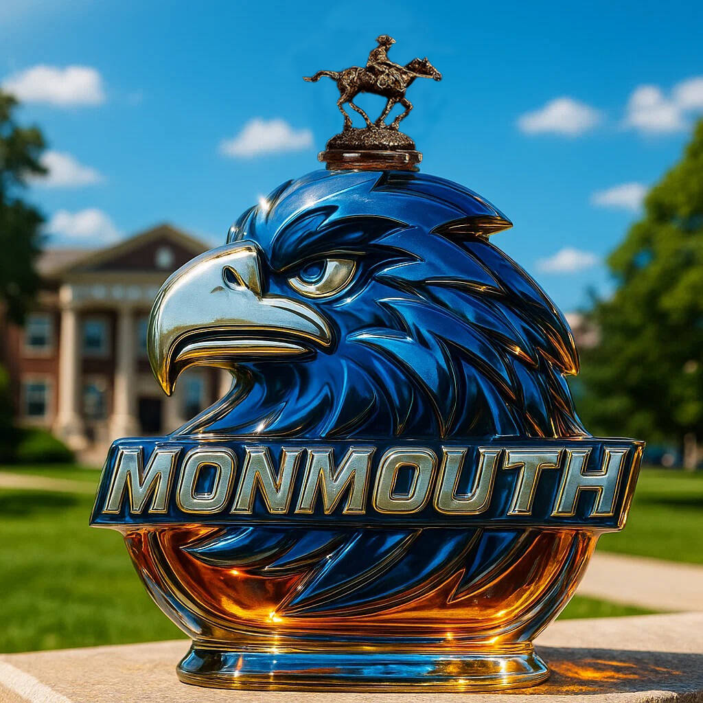 Monmouth University Hawks Whiskey Bottle