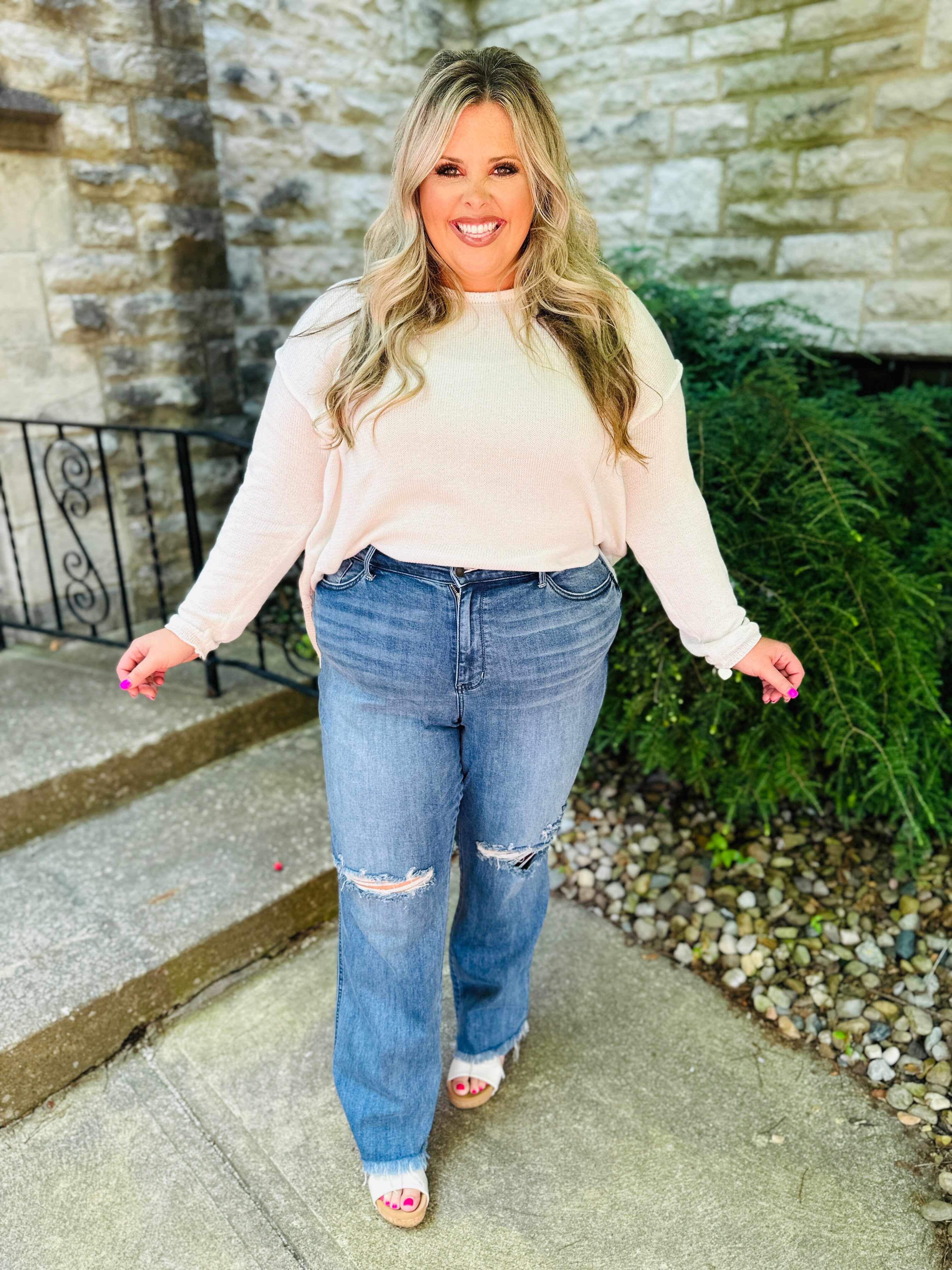 REG/CURVY Straight Up Wide Leg Straight Jeans