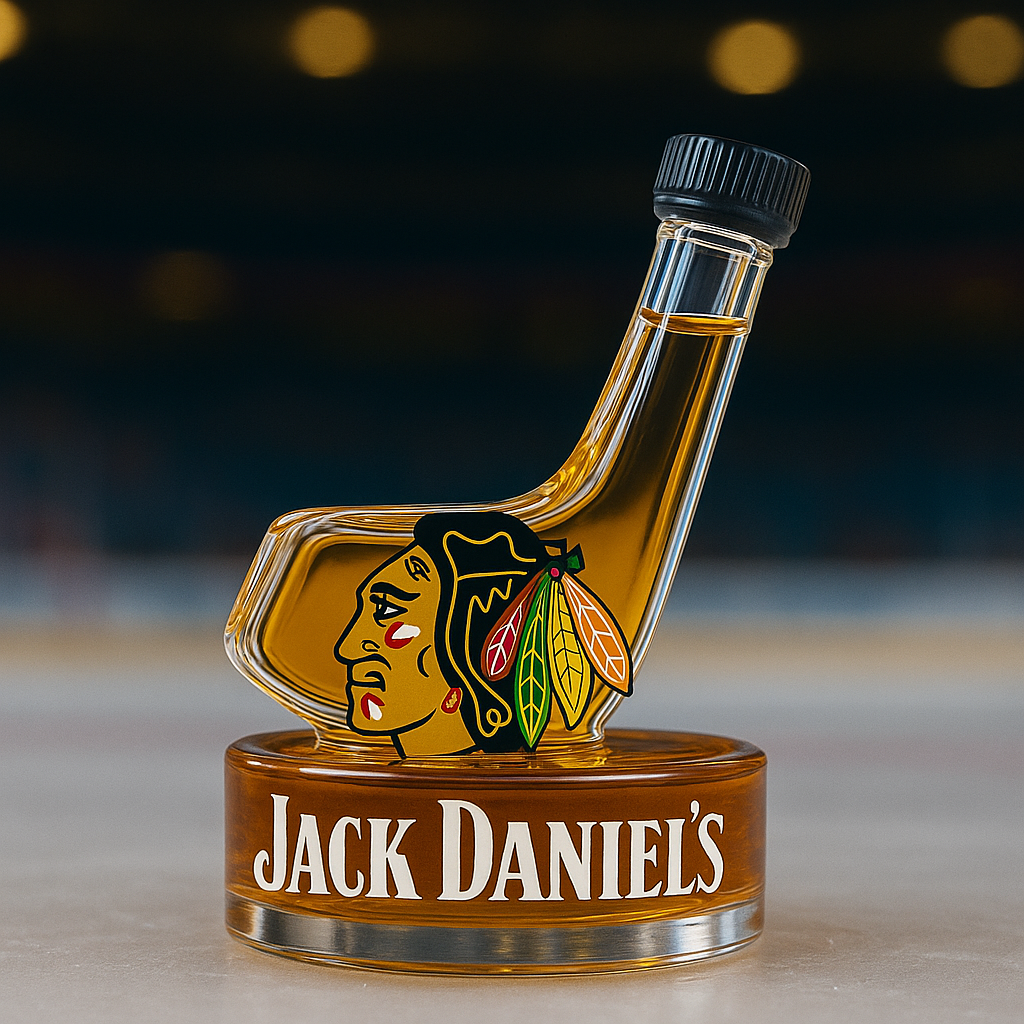 Chicago Blackhawks Whiskey Bottle