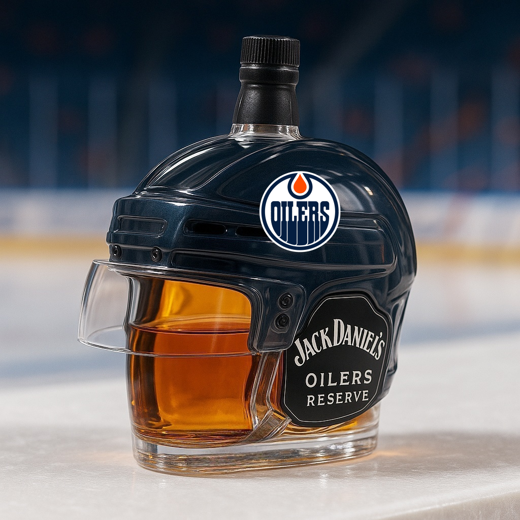 Edmonton Oilers Helmet Whiskey Bottle