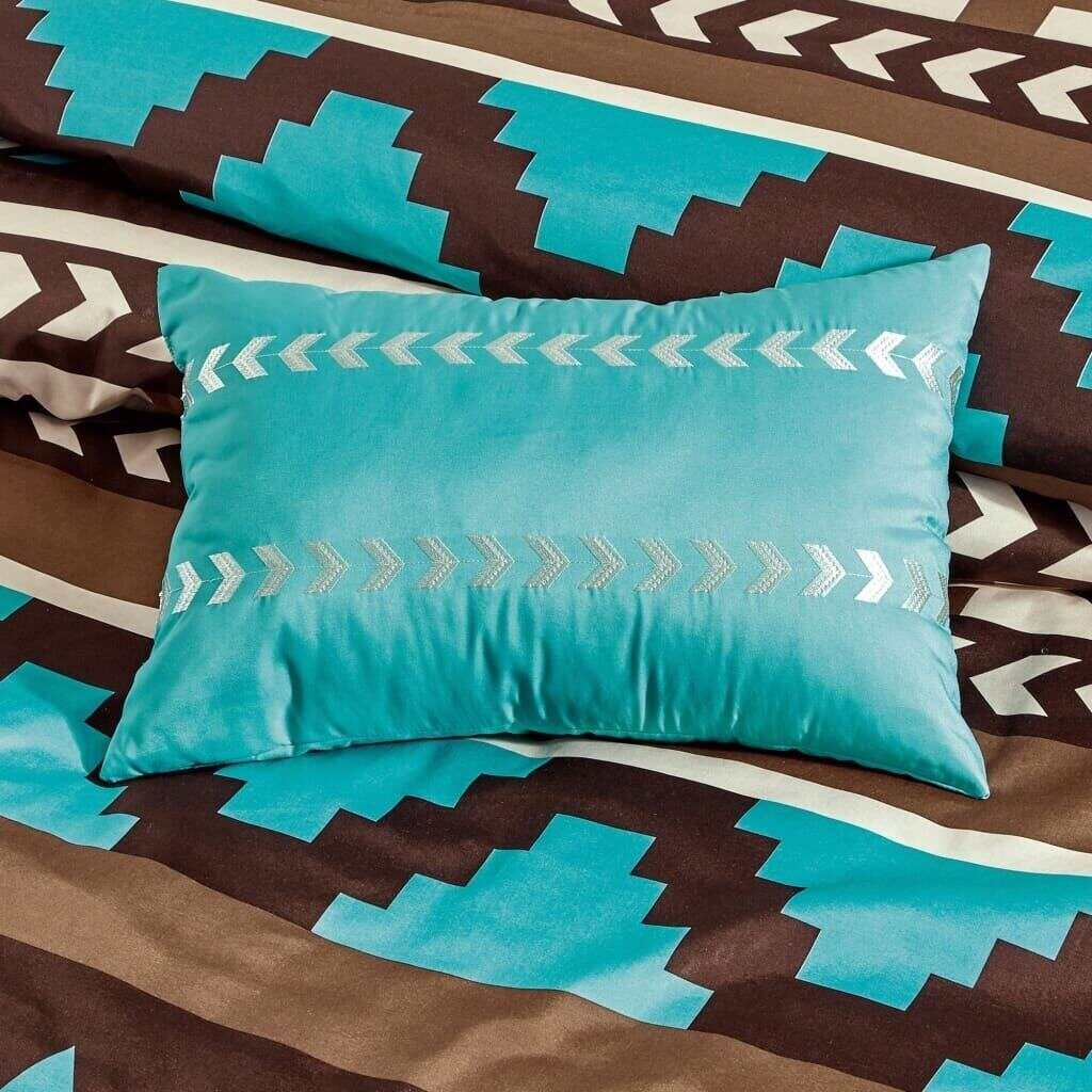 Southwest Navajo Turquoise Aztec Comforter - 6 Piece Set