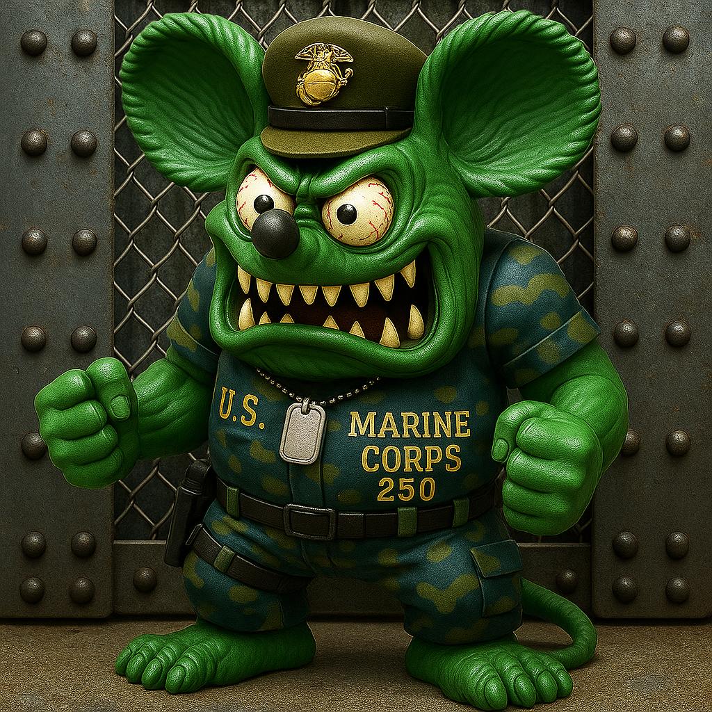 Marine Corps 250th Anniversary Commemorative Doll - Rat Fink figure