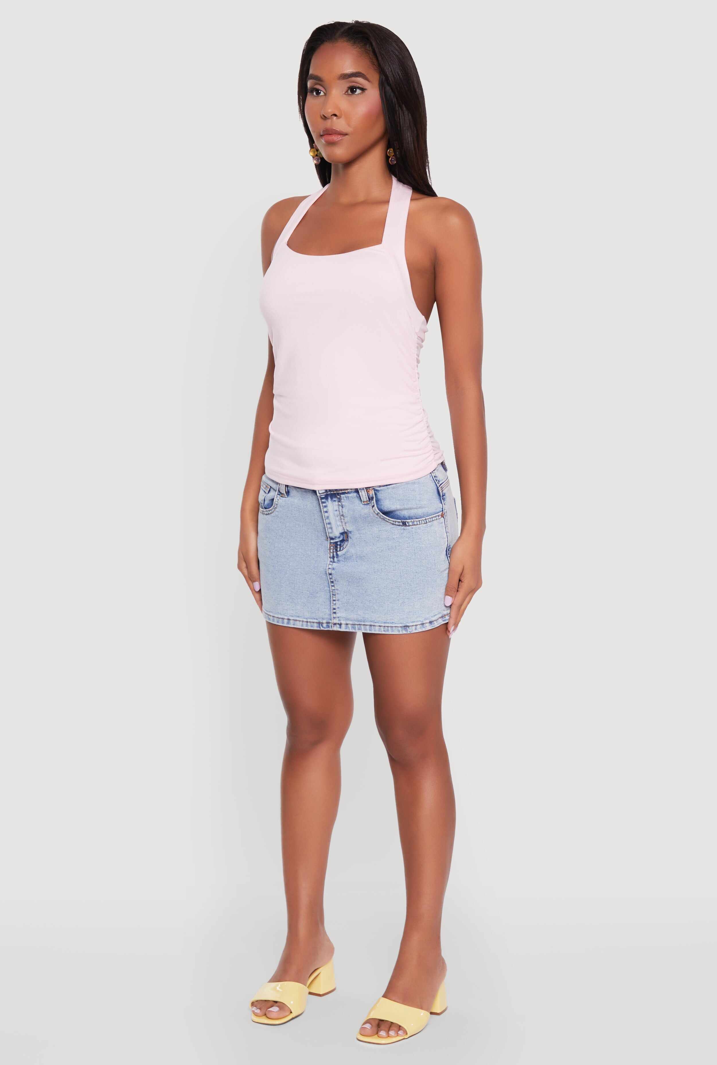 Elegant Ruched Halter Top