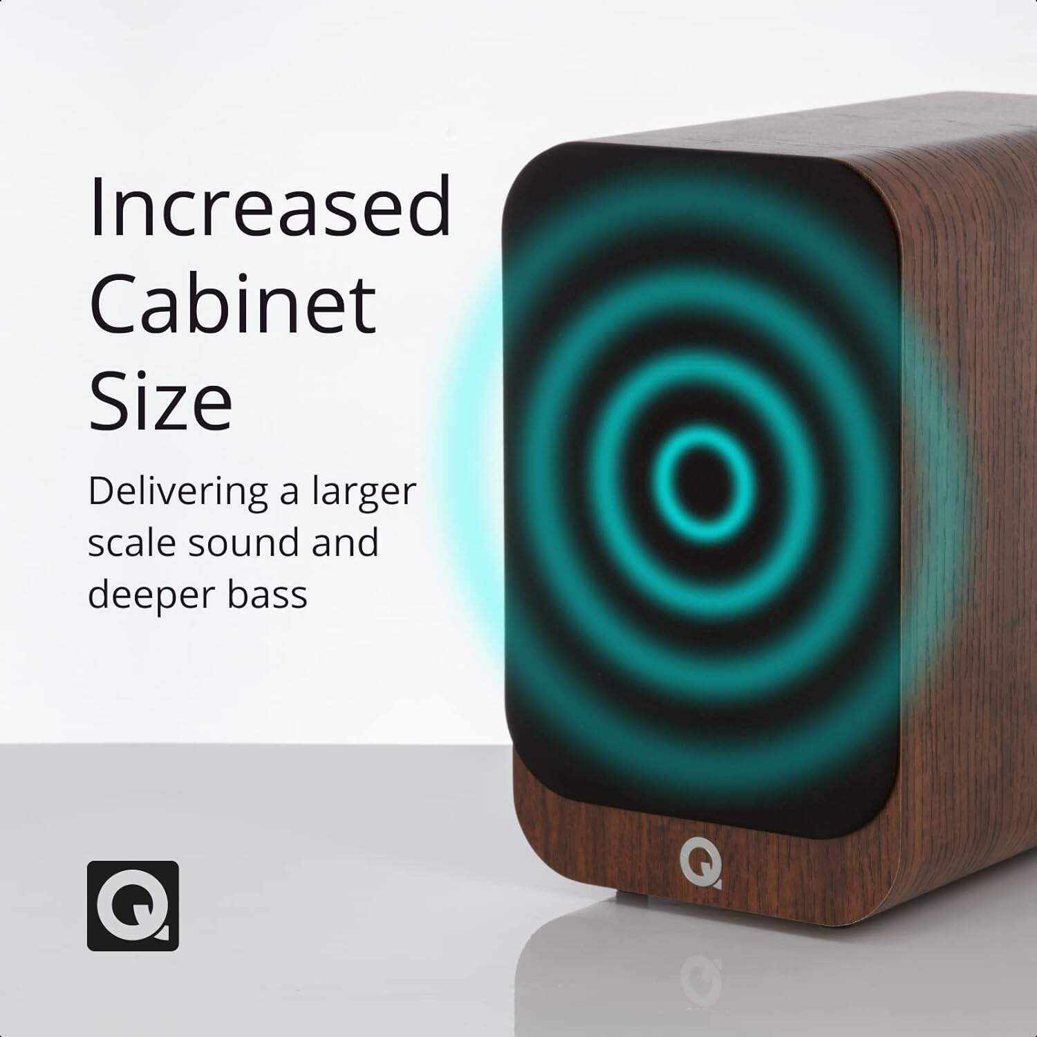 Q Acoustics 3010i Compact Bookshelf Speakers Pair English Walnut - 2-Way Reflex Enclosure Type, 4