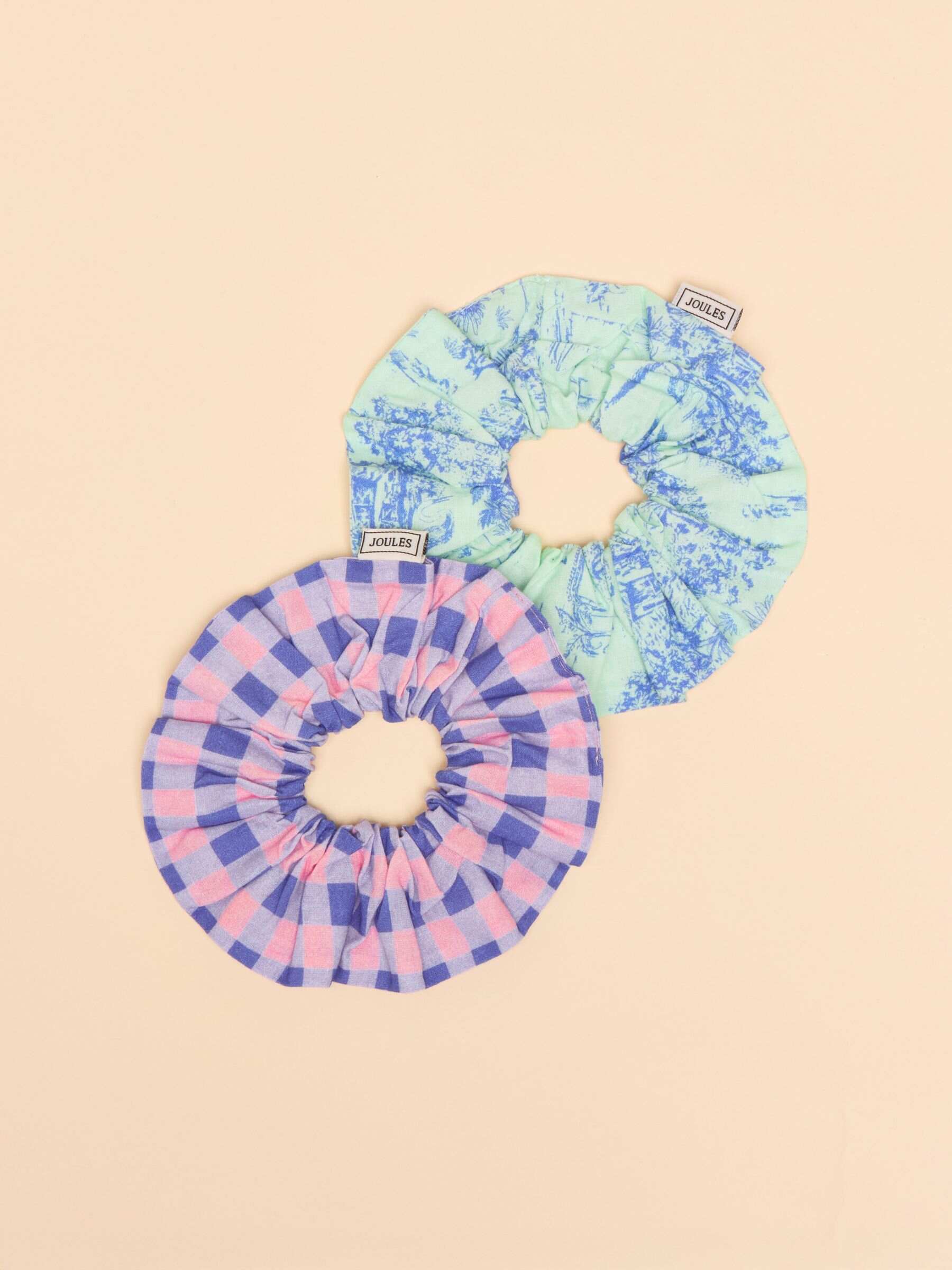Annika Green/Pink Pack of Two Scrunchies