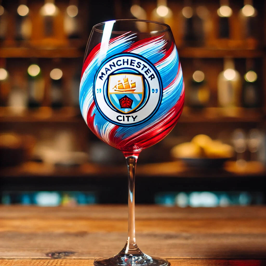 Premier League Football Wine Glass