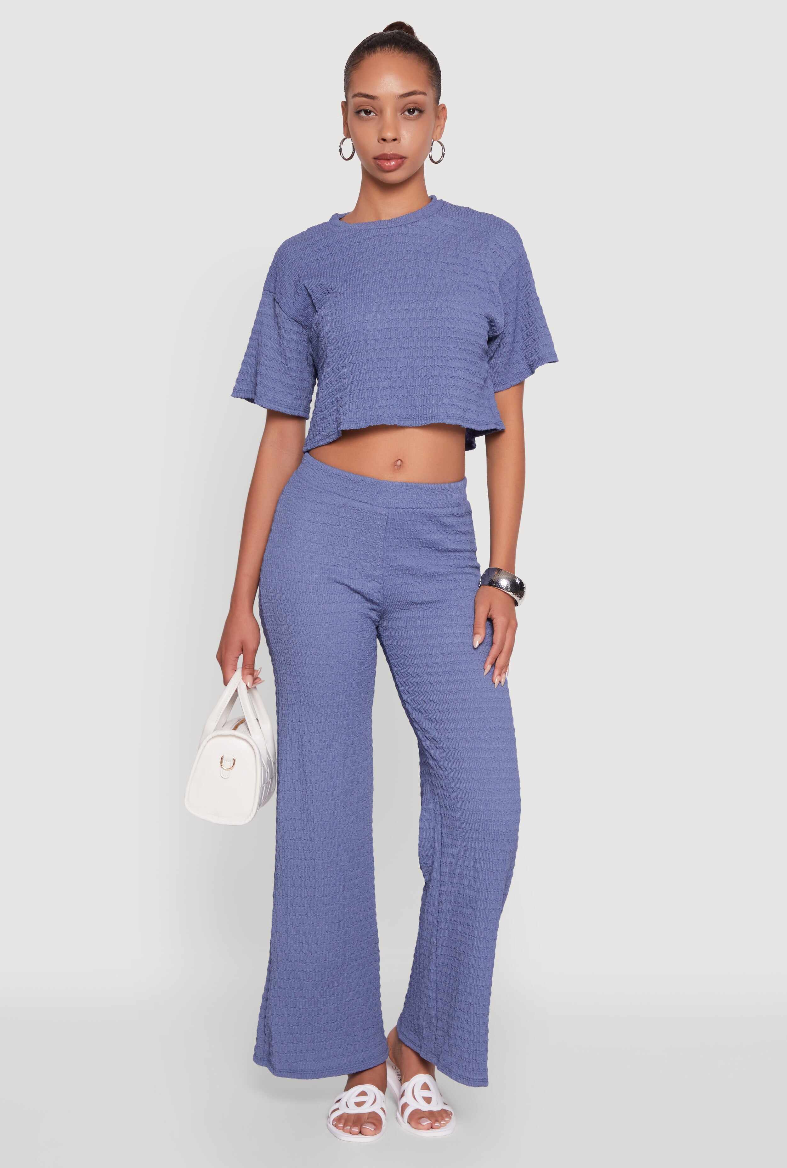 Textured Knit Boxy Crop Top