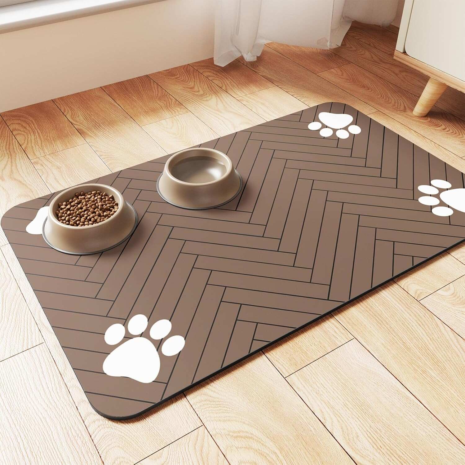 Pet Feeding Mat-Absorbent Pet Placemat for Food and Water Bowl, with Waterproof Rubber Backing, Quick Dry Water Dispenser Mat for Dog and Cat (20