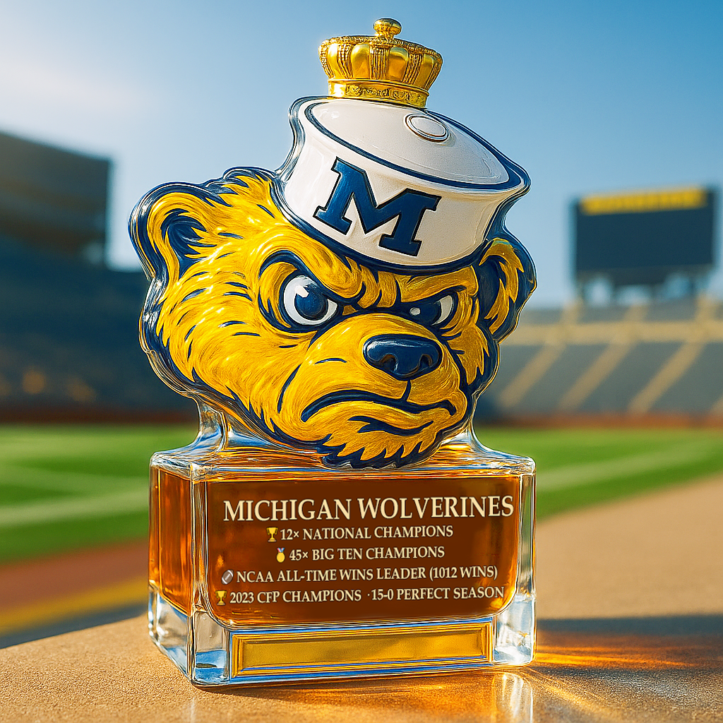Michigan Wolverines University of Michigan Whiskey Bottle
