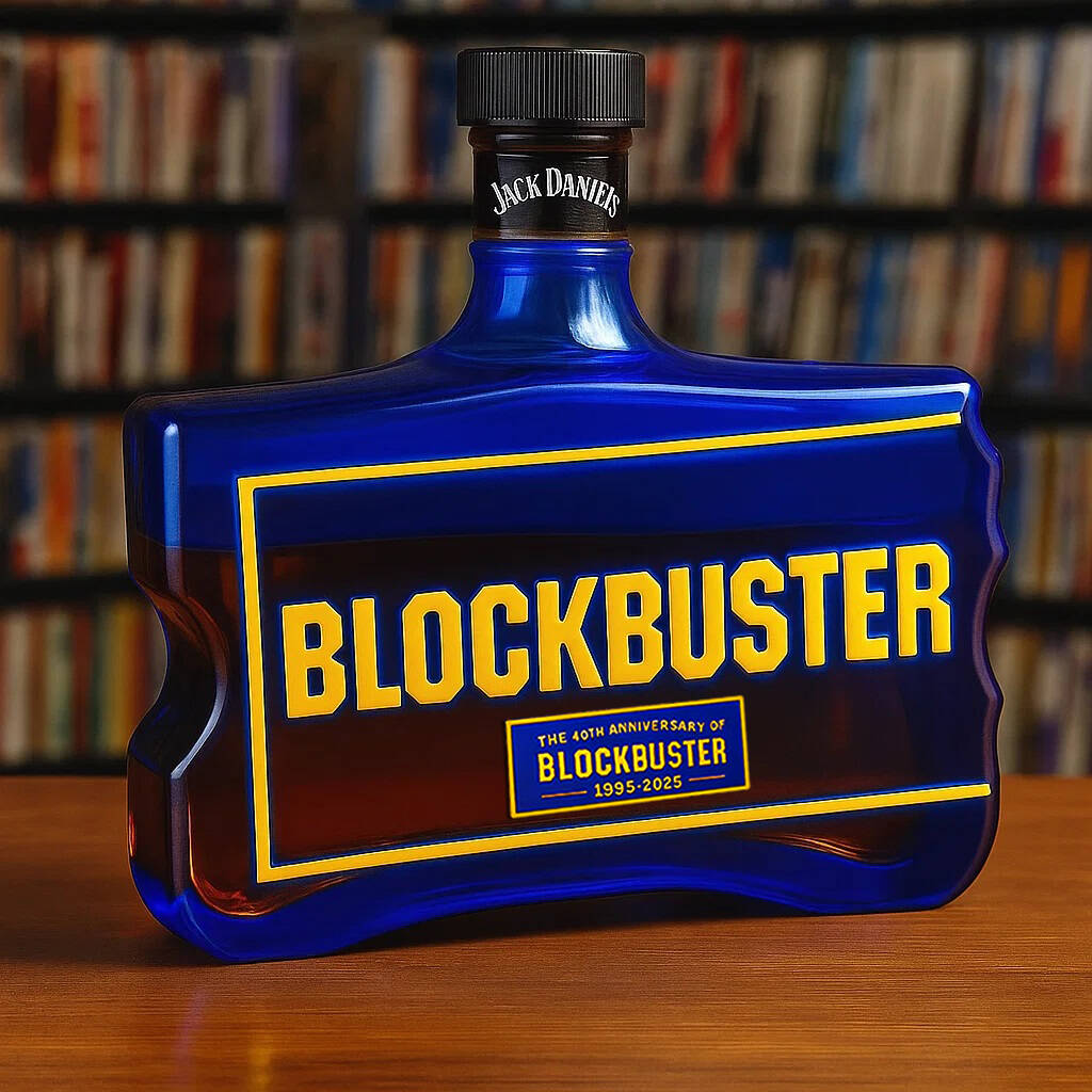 Blockbuster 40th Anniversary Collector's Edition Whiskey Bottle