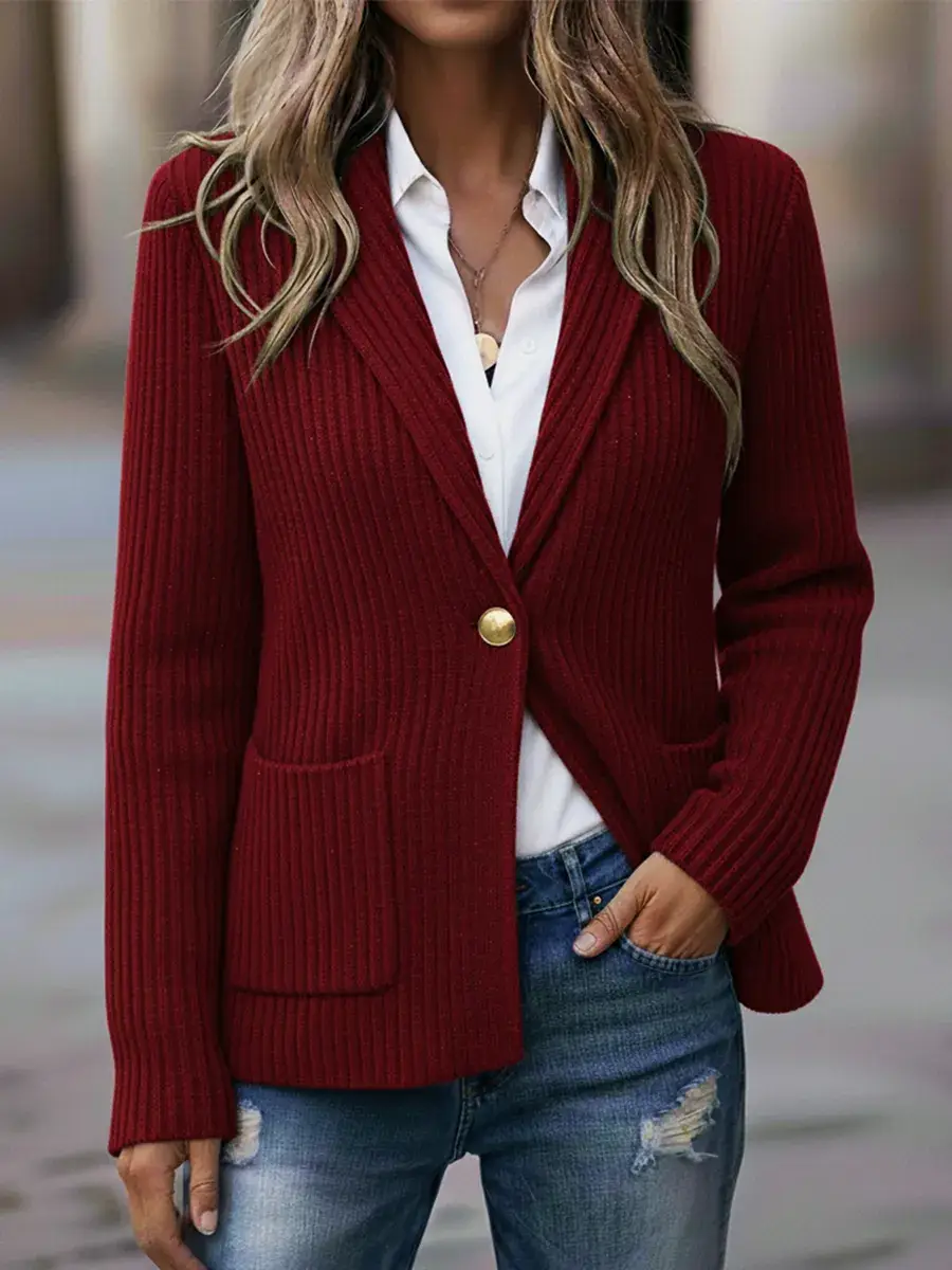 Women's Casual Metal Button Knit Cardigan Jacket