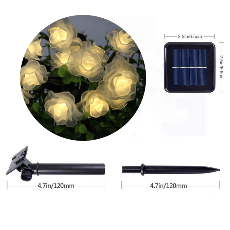 1pc, LED Outdoor Waterproof Color Lamp, Simulation Rose Flower Decorative Color Lamp, Solar Rose Lamp, String Light Spring Decoration