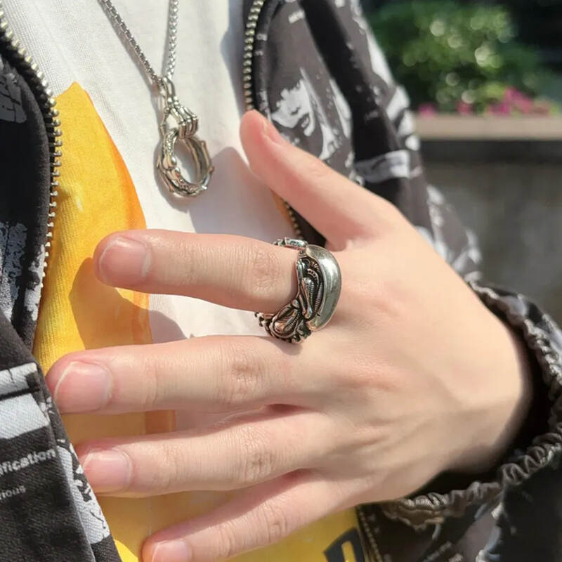Xenomorph Ring – Adjustable Sterling Silver Chunky Band