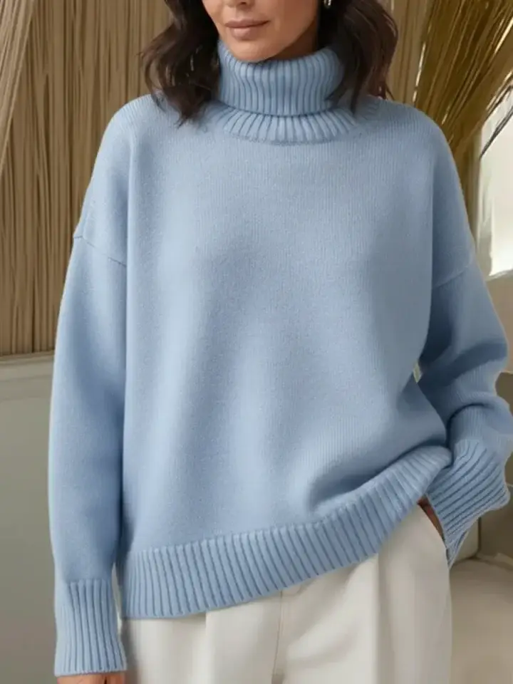 🔥Summer Arrivals🌟Cozy High-neck Solid Color Sweater