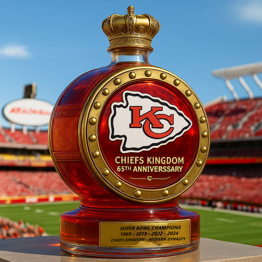 Kansas City Chiefs War Drum Whiskey Bottle