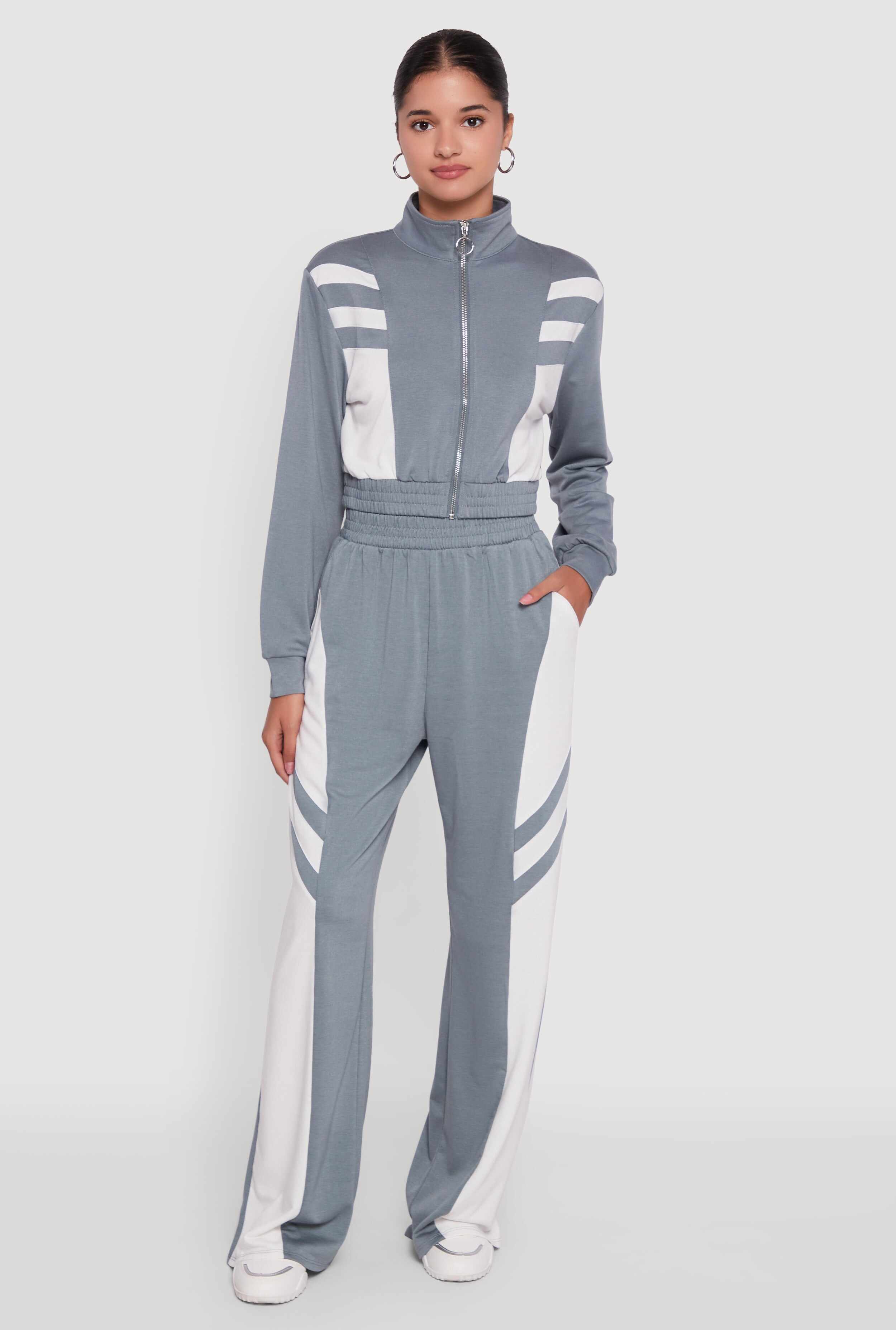 Color Block Wide Leg Sweatpants
