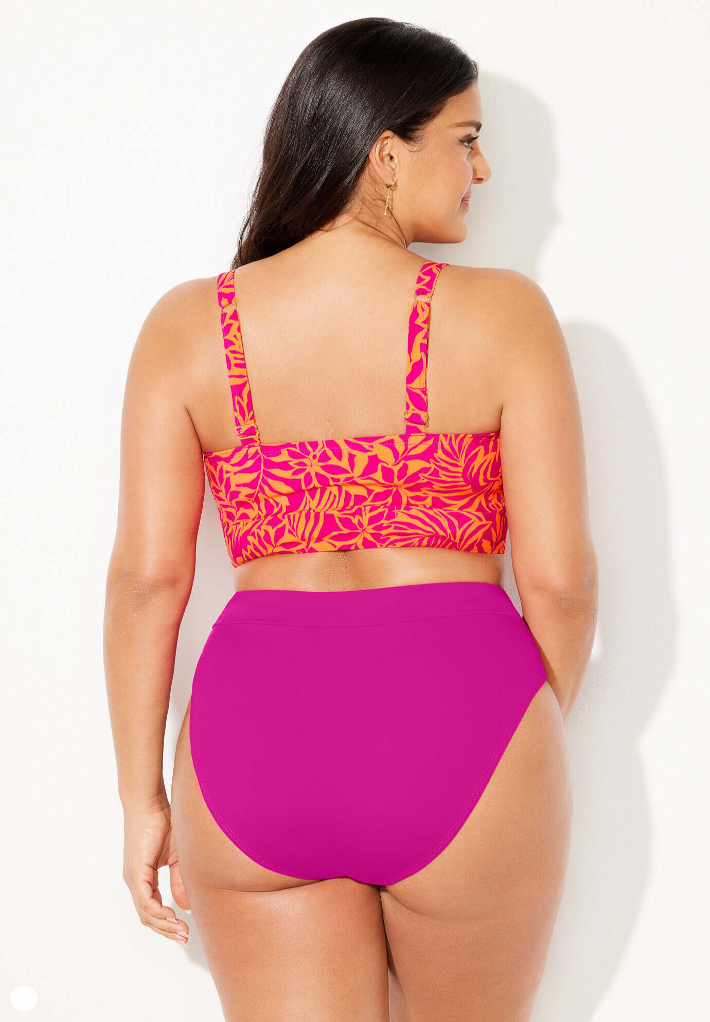 Bra Sized Tie Front Longline Underwire Bikini Set