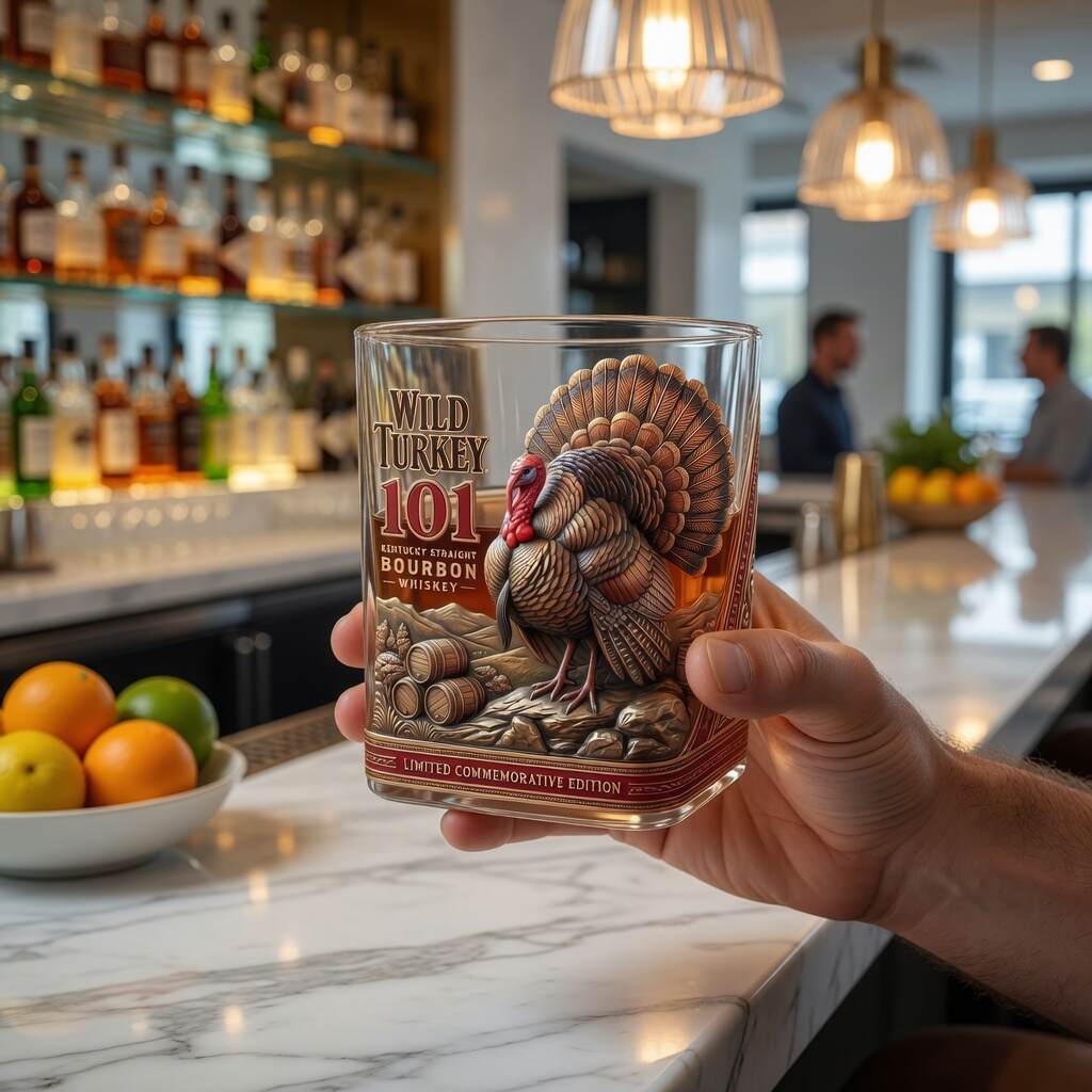 🦃🥃 Wild Turkey 101 Limited Commemorative Edition Rocks Glass