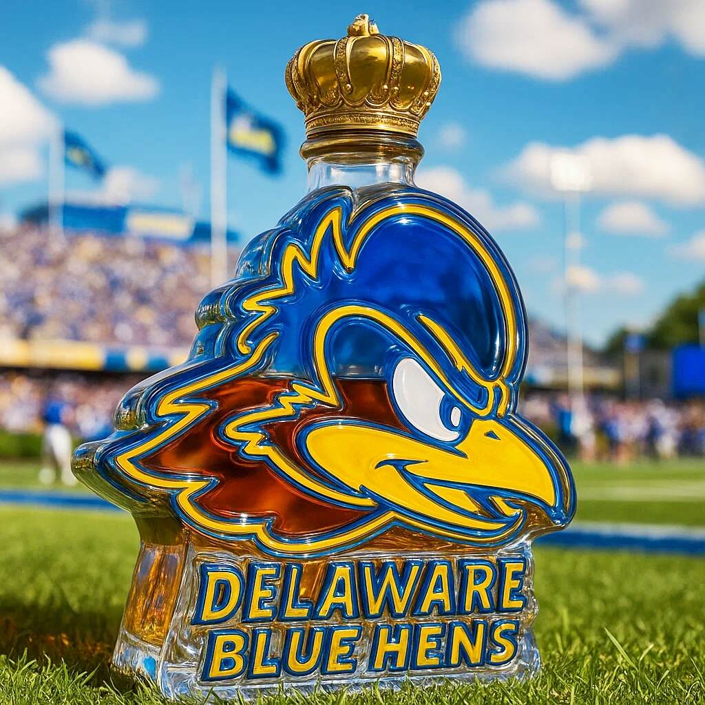 Delaware Blue Hens Limited Edition Whiskey Bottle