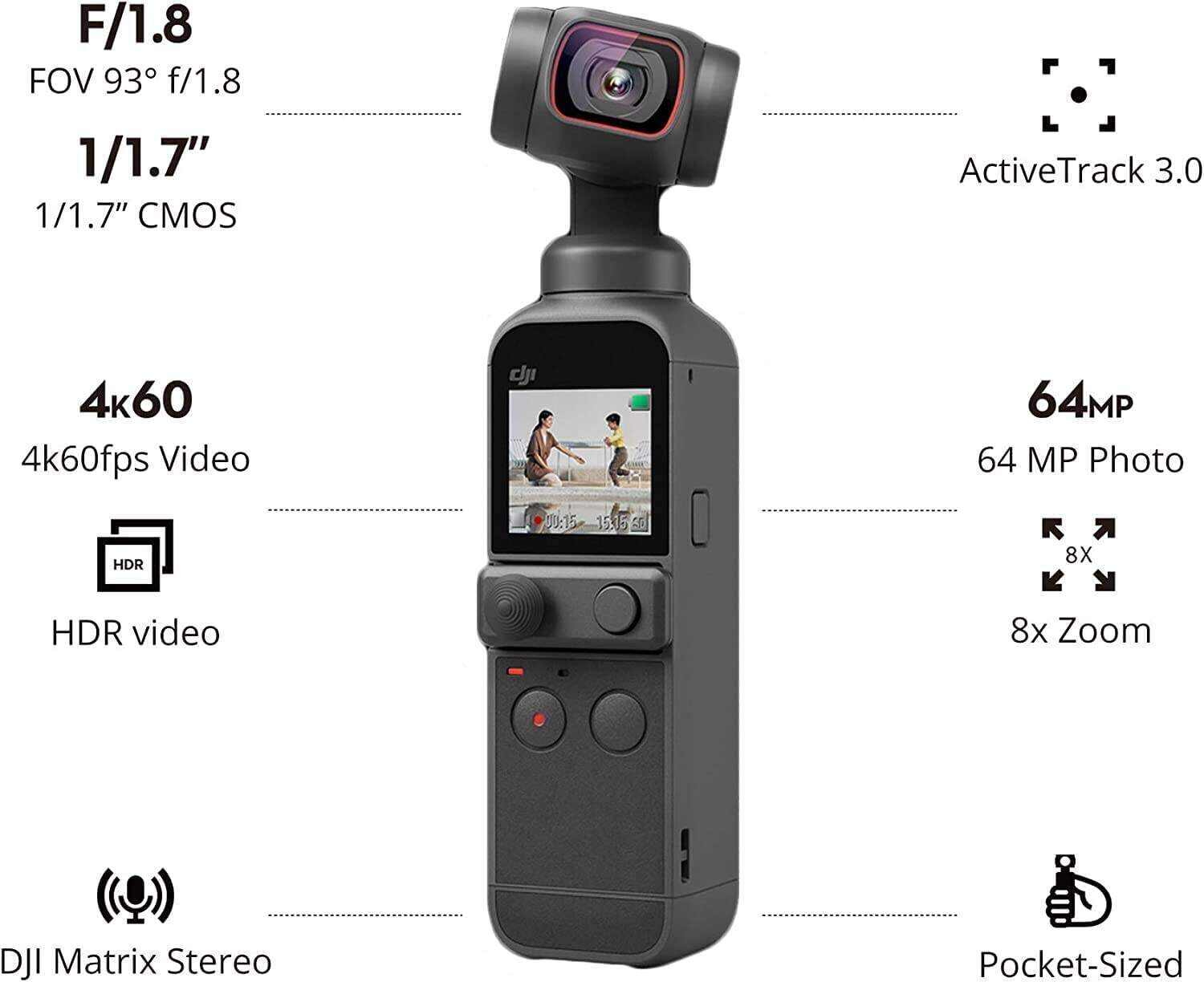 DJI Pocket 2 Creator Combo, 3 Axis Gimbal Stabilizer with 4K Camera, 1/1.7
