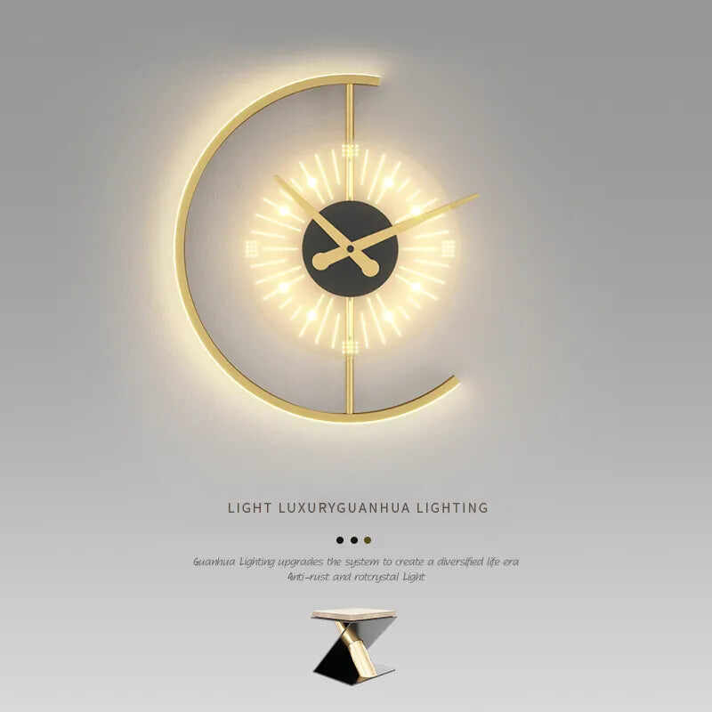 Half Moon Clock Lamp