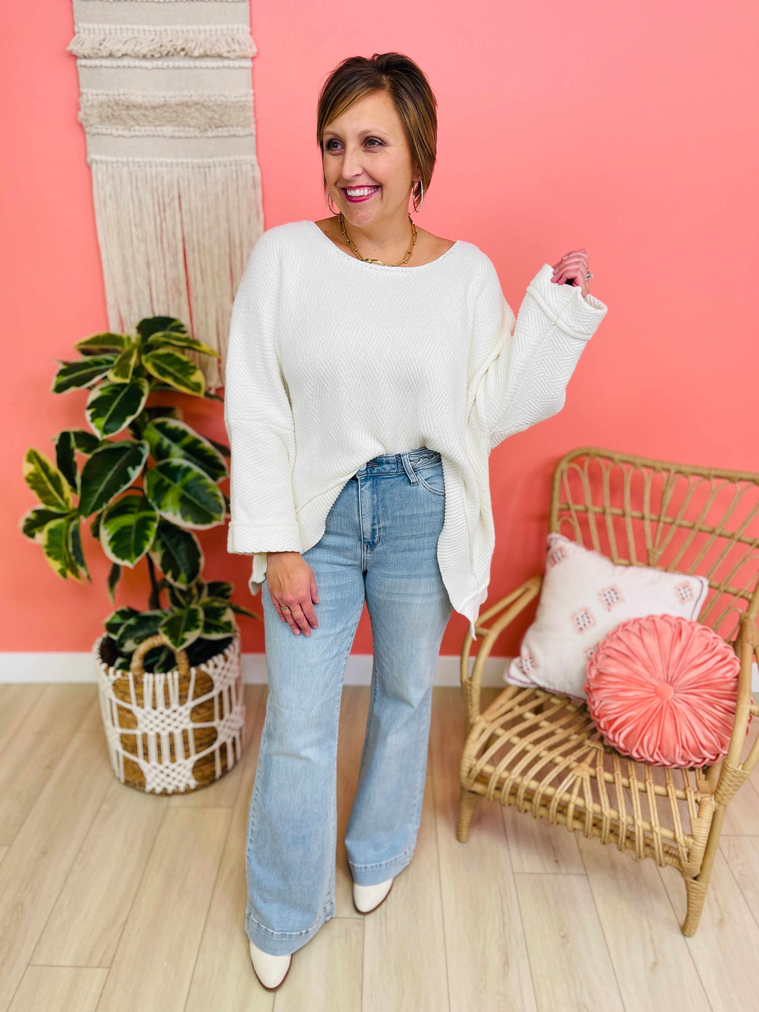 PLUS/REG Rapunzel Braided Wide Leg Jeans