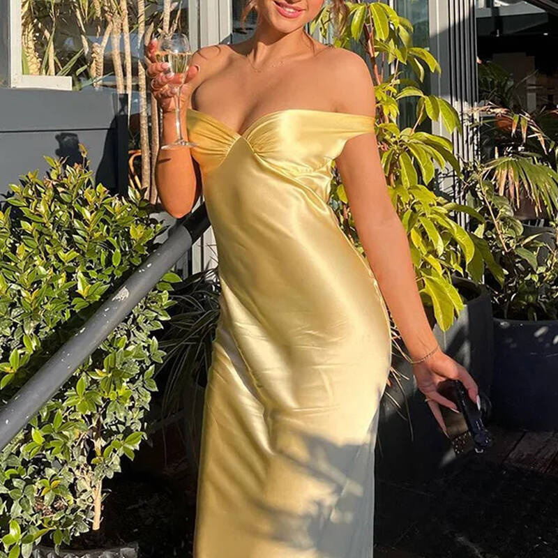 Elegant Satin Backless Maxi Dress