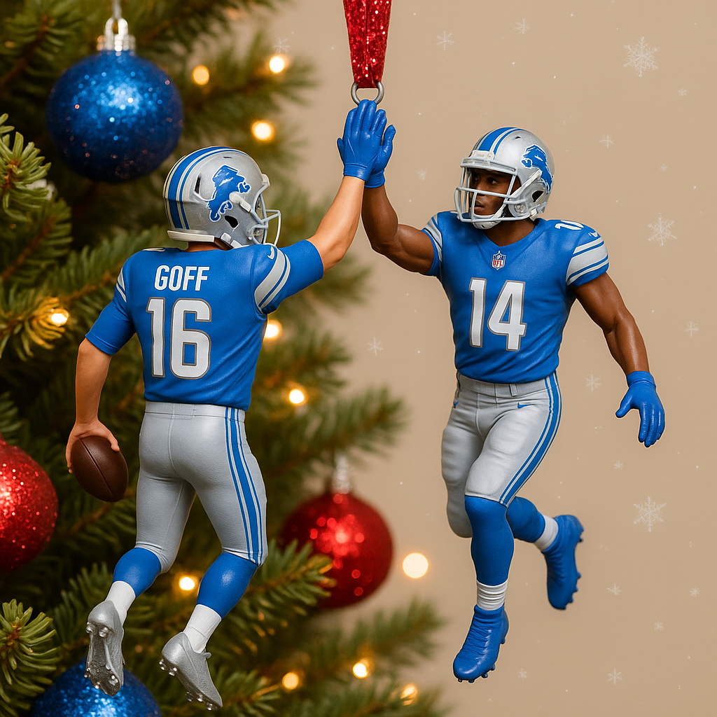 Lions High-Five Ornament 2025