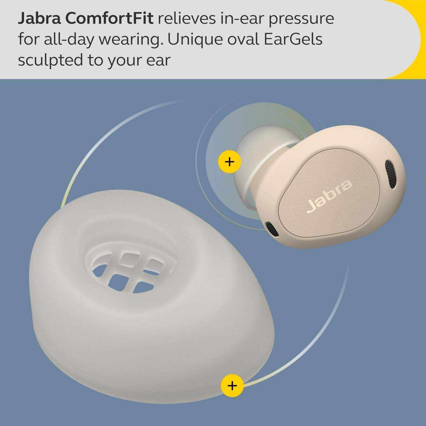 Jabra Elite 10 True Wireless Earbuds – Advanced Active Noise Cancelling Earbuds with Next-Level Dolby Atmos Surround Sound –All-Day Comfort, Multipoint Bluetooth, Wireless Charging – Cream