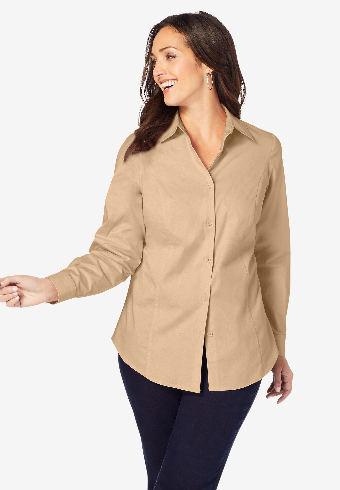 Stretch Cotton Poplin Shirt