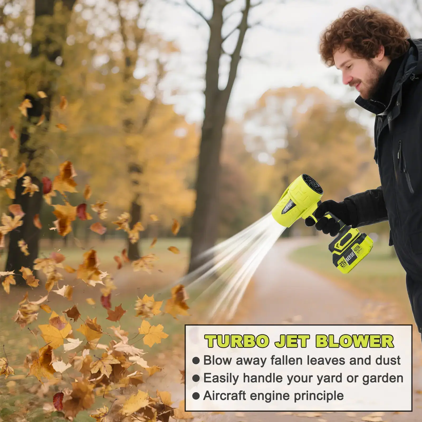 Turbo Jet Blower,Leaf Blower, Violent Turbo Fan, Pure Copper Motor,Car Drying After Wash, Handheld Snow Blower,Cordless Turbo Power Air Duster,Home Improve,Garden Mainte Holiday gifts