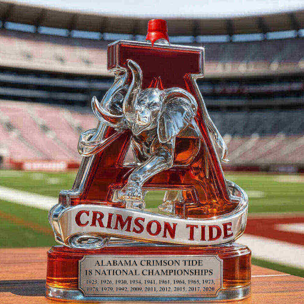 Alabama Crimson Tide Whiskey Bottle