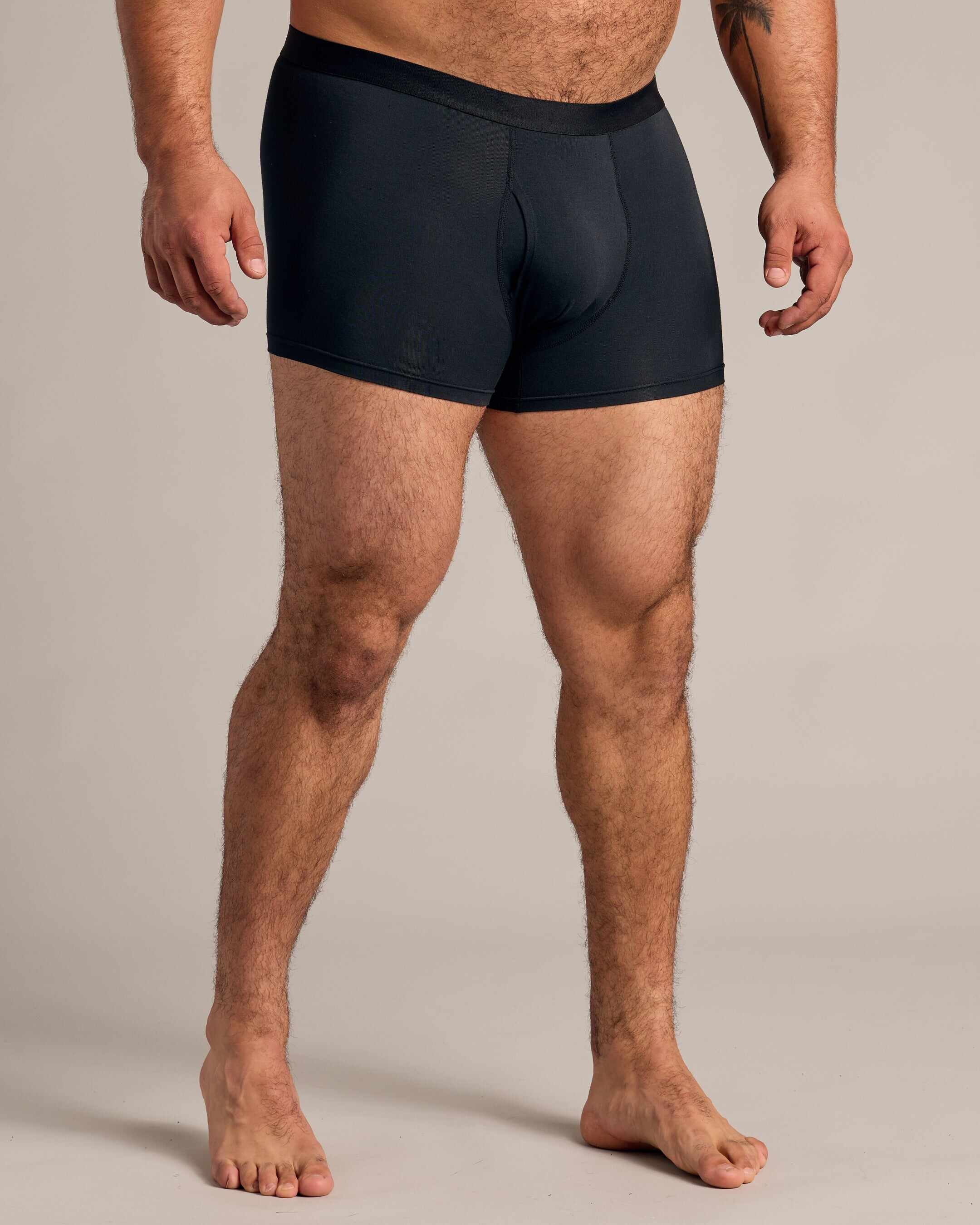 Black Boxer Trunks W/ Fly 3-Pack