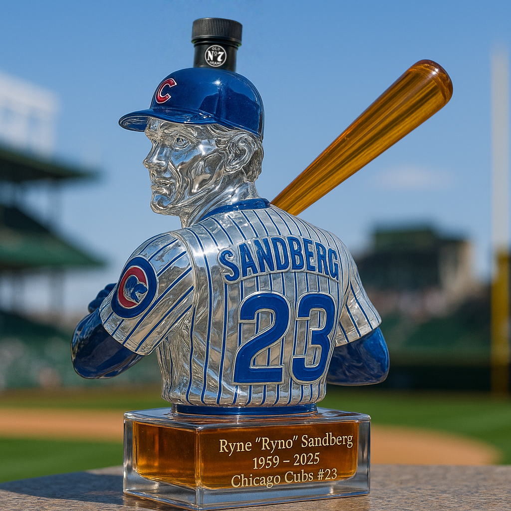 🕯️Ryne “Ryno” Sandberg Memorial Whiskey Bottle – Honoring a Chicago Cubs Legend