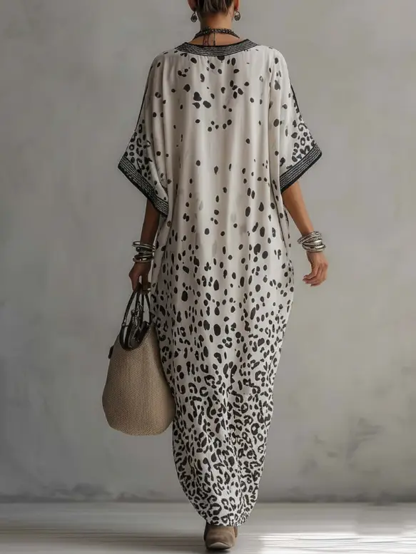 🔥Summer Arrivals🌟Elegant Leopard Print V-neck Dress