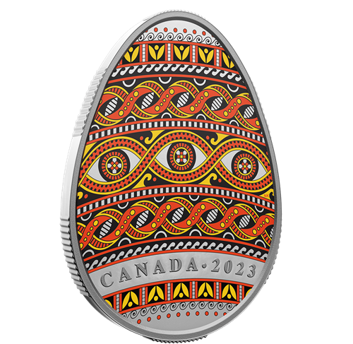 2023-Pure Silver Coloured Coin – Pysanka sku#2365646