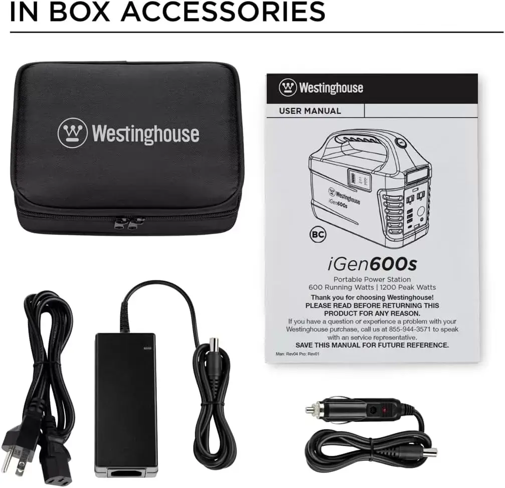 Westinghouse 155Wh 150 Peak Watt Portable Power Station and Solar Generator, Pure Sine Wave AC Outlet, Backup Lithium Battery for Camping, Home, Travel, Indoor/Outdoor Use (Solar Panel Not Included)