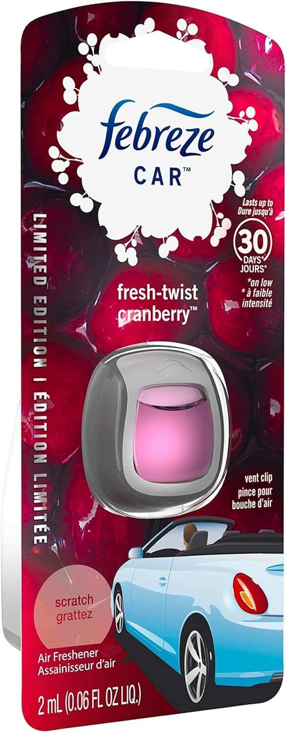 Febreze Car Air Fresheners, New Car Scent, Odor Eliminator for Strong Odors Car Vent Clips (2 Count)