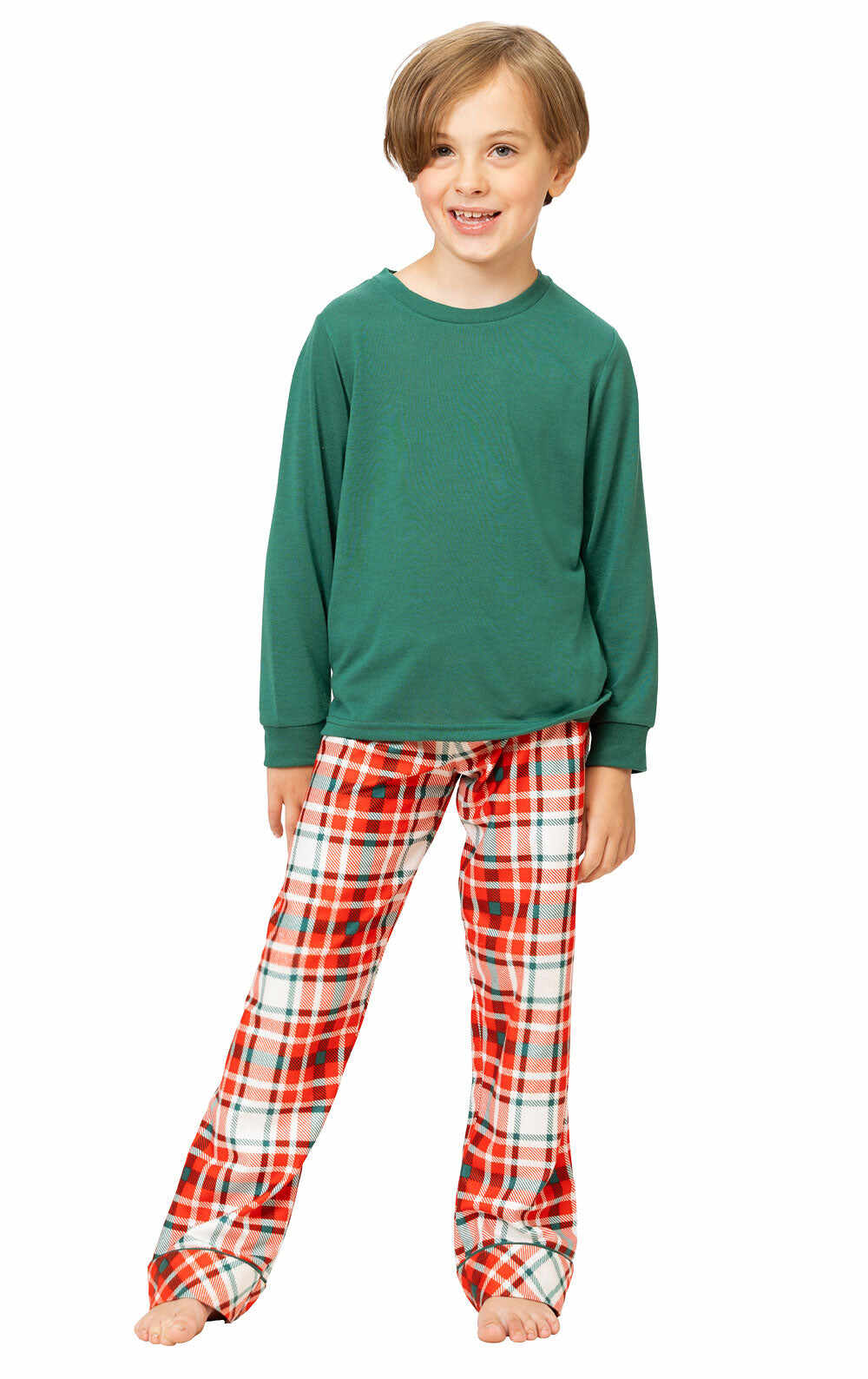 Modern Plaid Matching Family Set - Evergreen