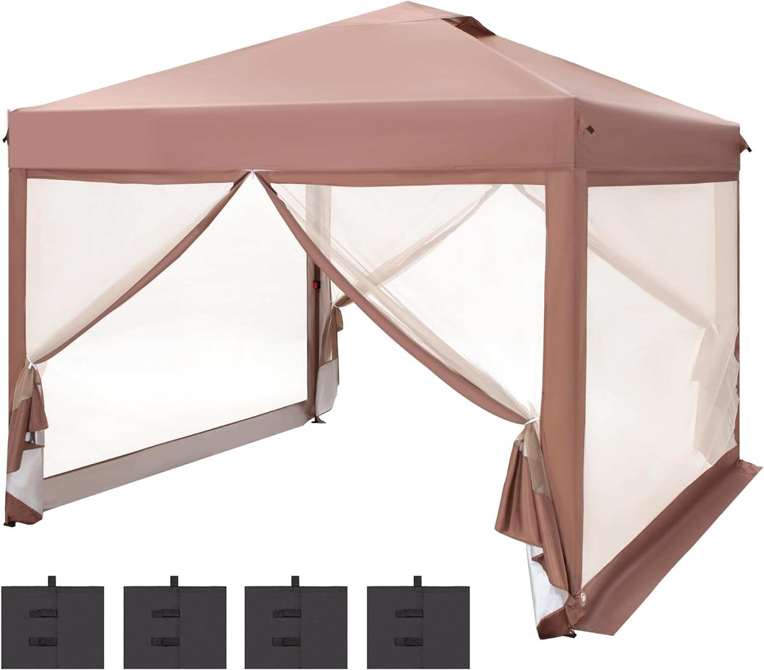 PHI VILLA Outdoor Pop up Canopy 10'x10' Tent Camping Sun Shelter-Series Party Tent, 100 Sq. Ft of Shade (Blue)