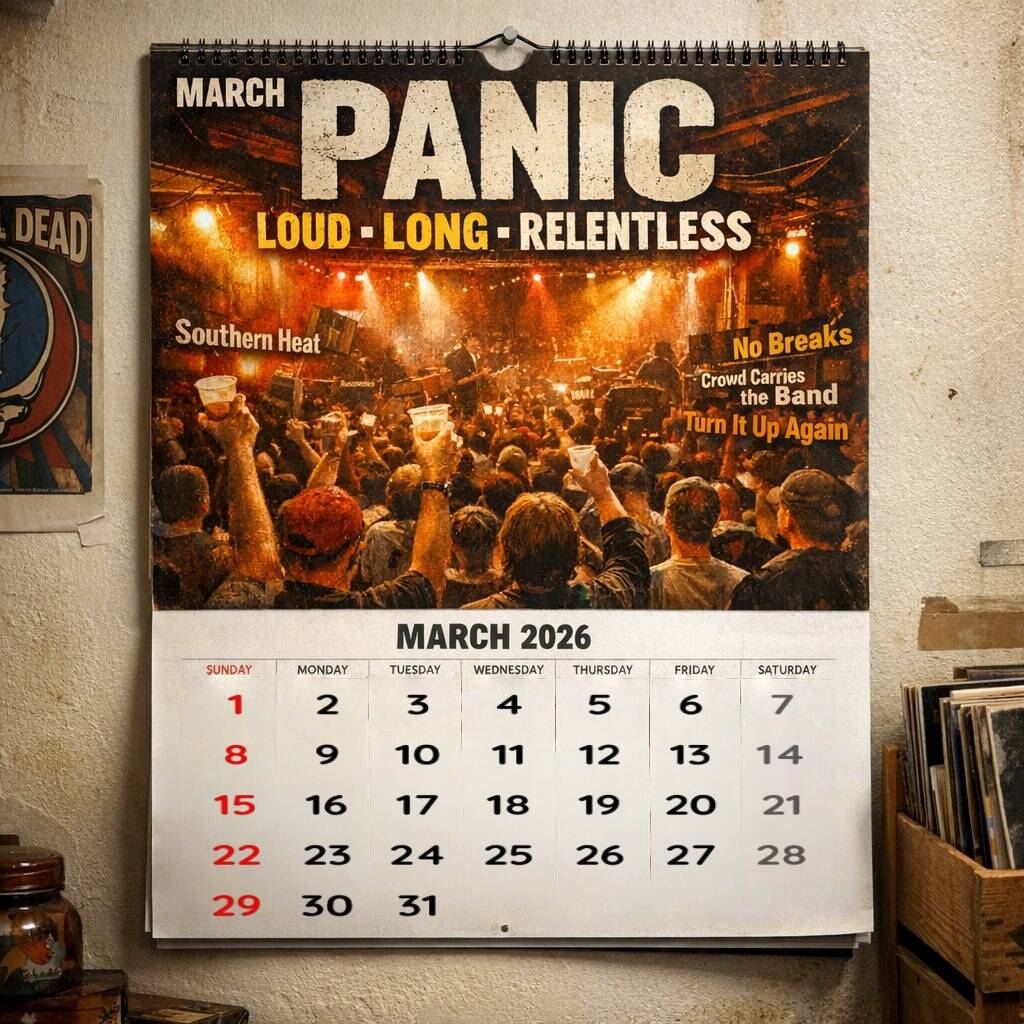 Jam Band Legends 2026 Wall Calendar