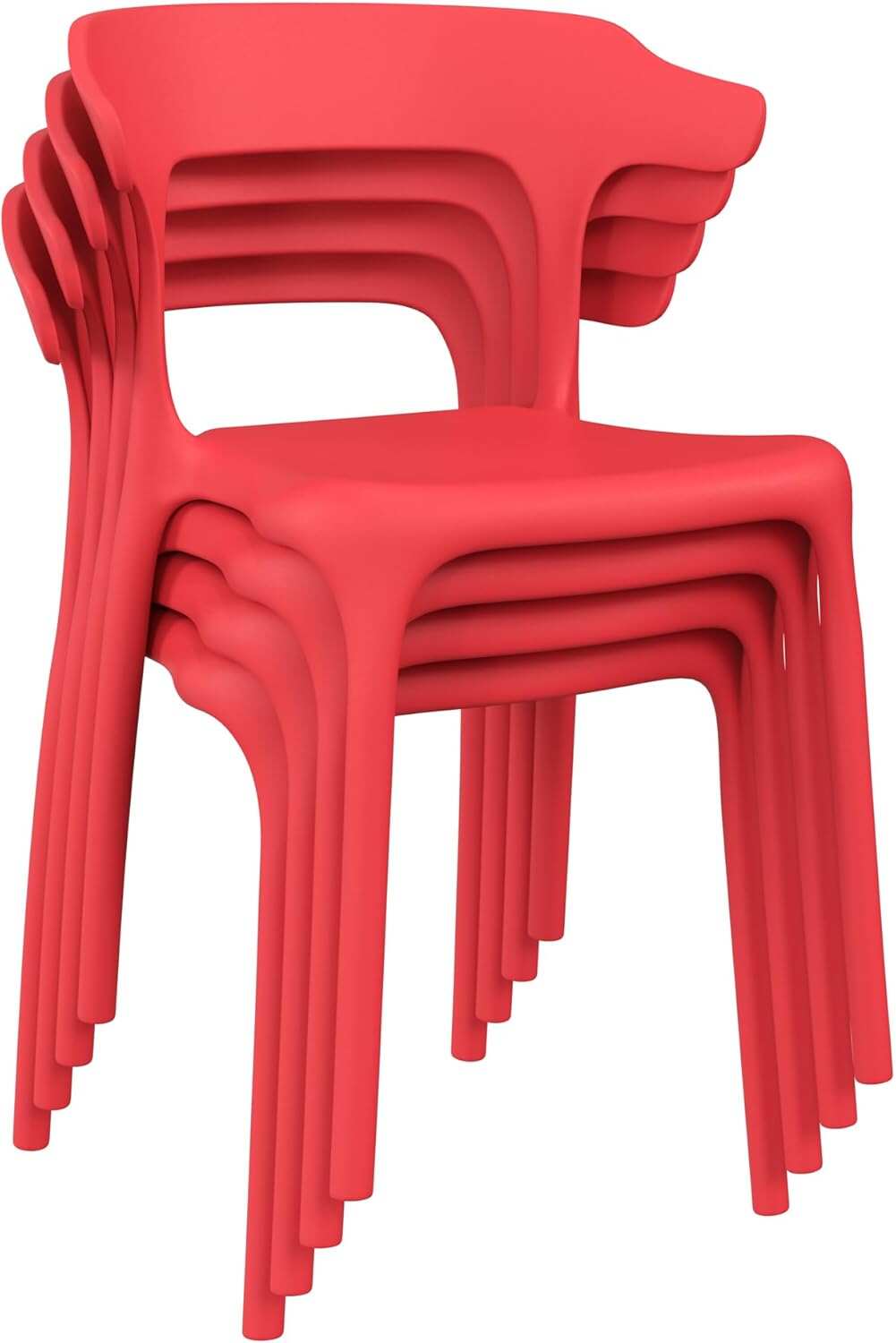 VECELO 4 Pack Plastic Stacking Chairs