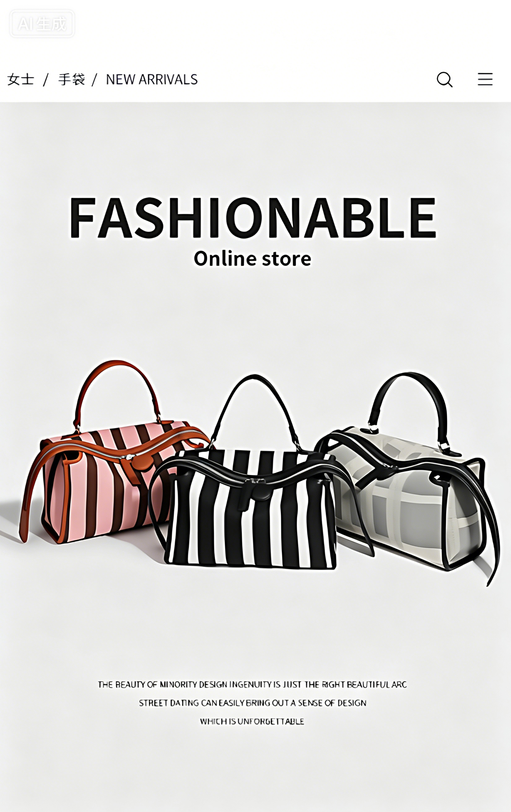 Fashionable womenbang with cowhide and classic design