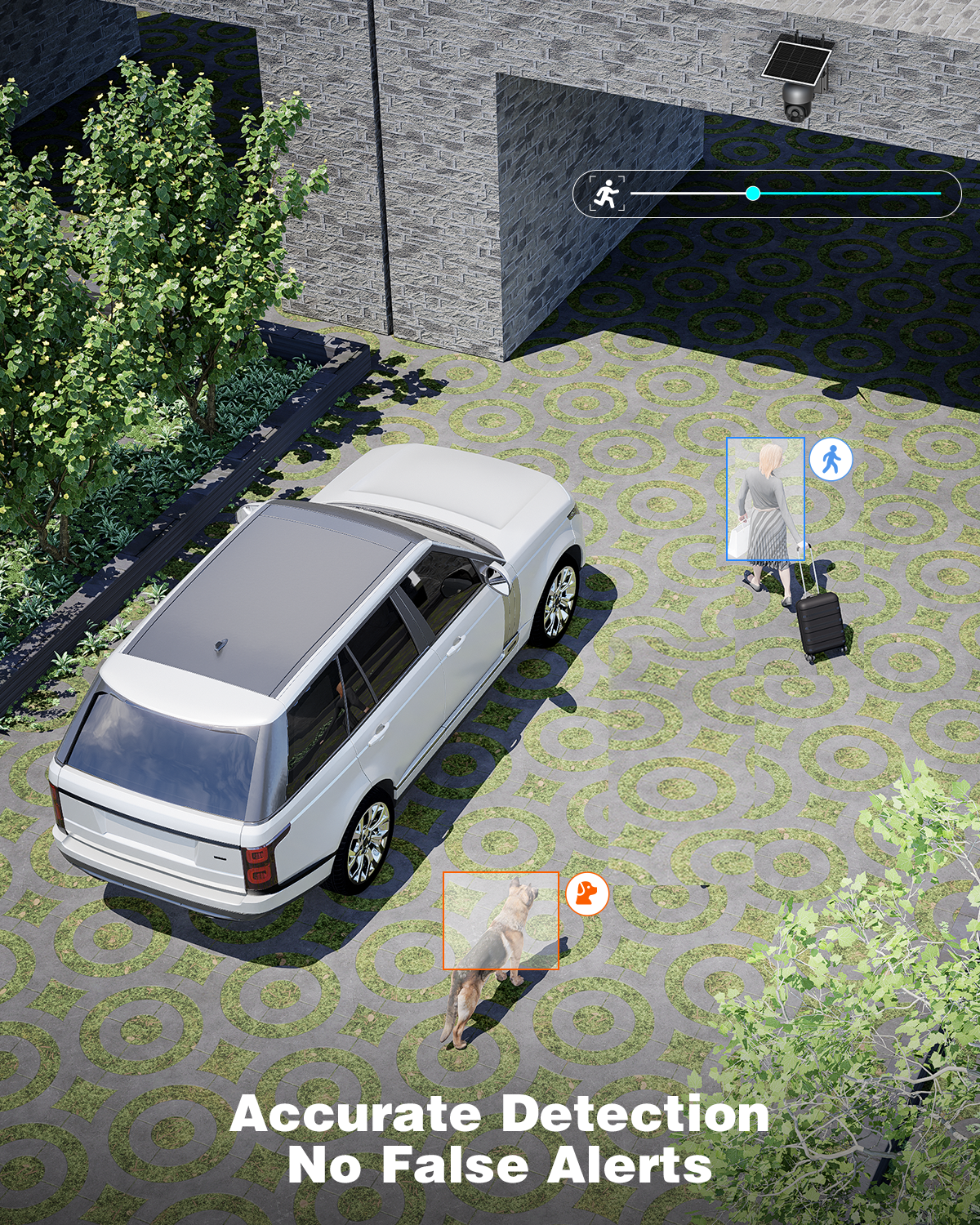 Ctronics 5MP Solar Security Camera Outdoor Wireless, 6W Solar Panel, Sound-Light Alarm, PC/Phone Remote Control, Color Night Vision