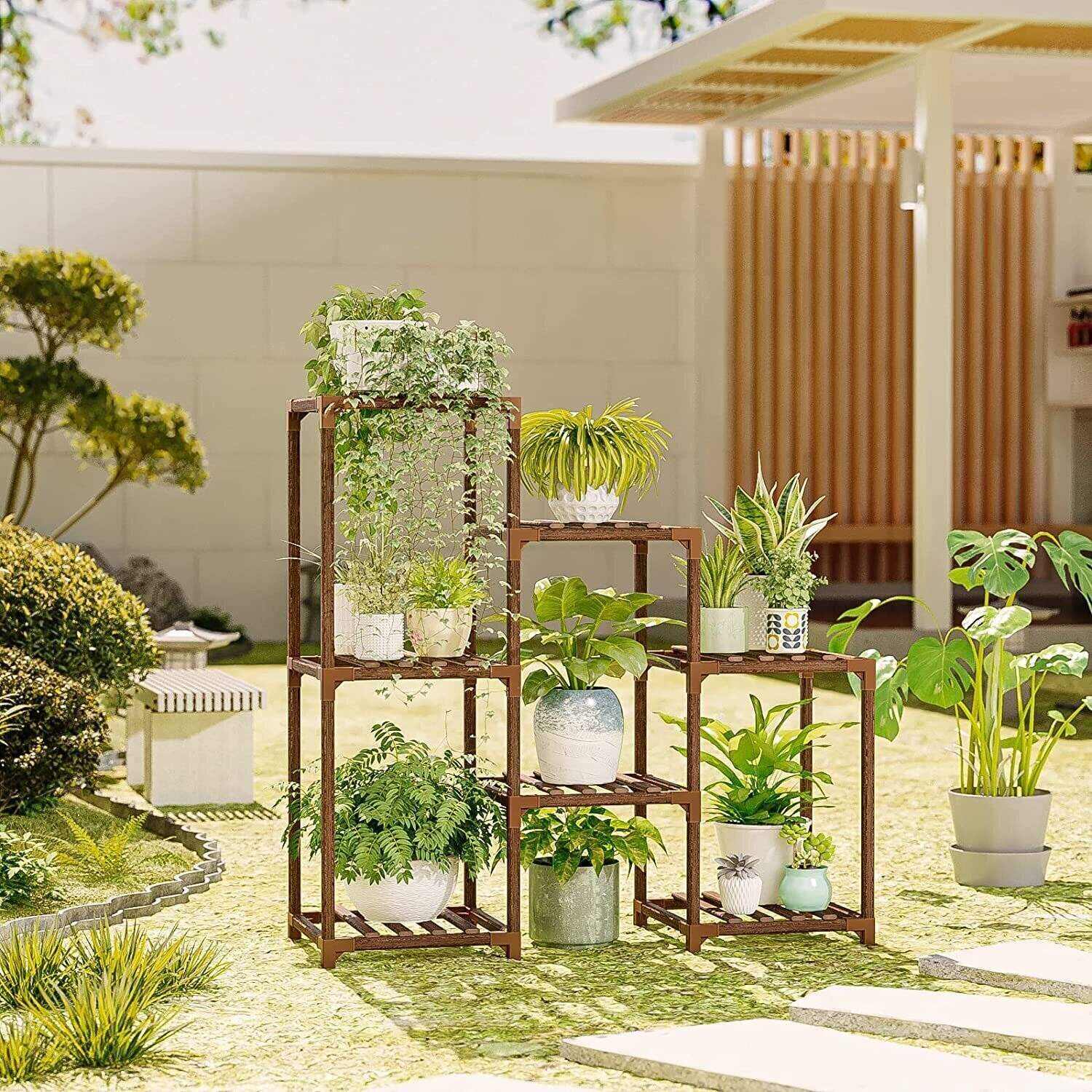 Plant stand indoor plant stand wooden outdoor multi-layer plant stand